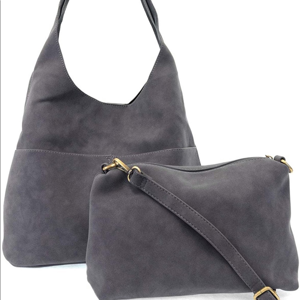 NWT Women’s Jenny Faux Suede Hobo 2-in-1 Handbag
